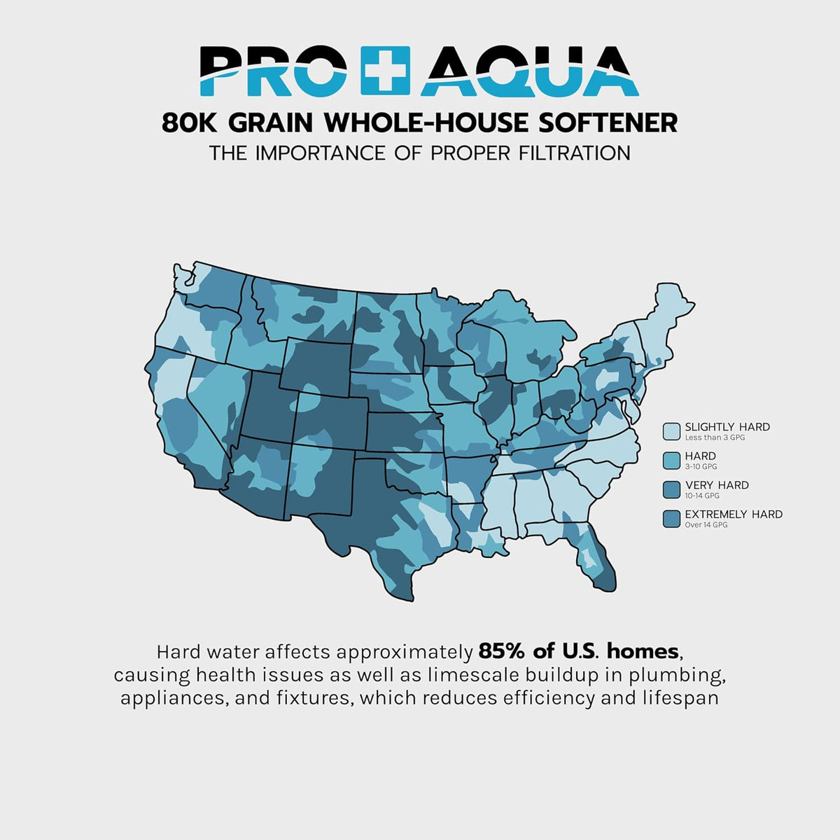 Heavy Duty Whole House Water Softener System – 80,000 Grain Capacity, Premium Long-Lasting Resin, 1" Ports