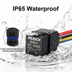 Weasch 2 Pack 24V 40/30A 5-Pin SPDT Waterproof Relay and 14AWG Harness Kit