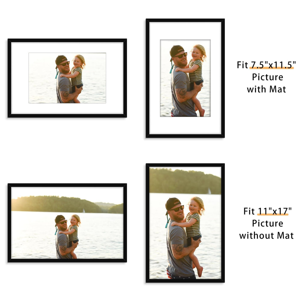 11x17 Picture Frame Set of 12, Modern Gallery Wall Frames, Black