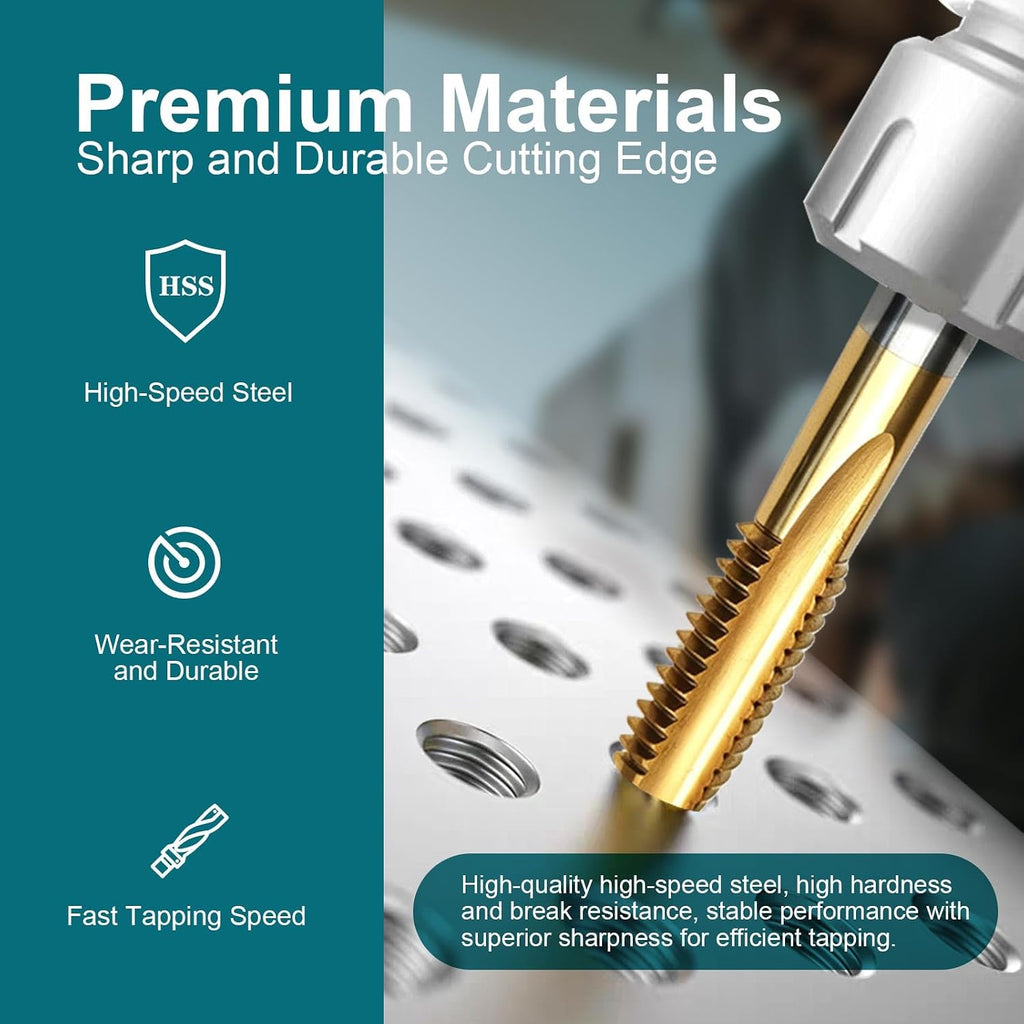 1/2"-13 UNC Thread Tap, M2 HSS Right Hand Thread Milling Tap
