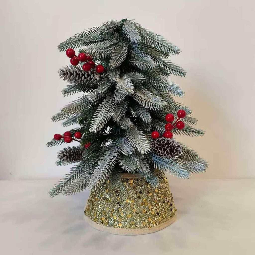 Mini Glitter Christmas Tree Collar,Sequin Tree Skirt Base Cover | 7.5 Inch Sequin Rustic Tree Skirt Base Cover for