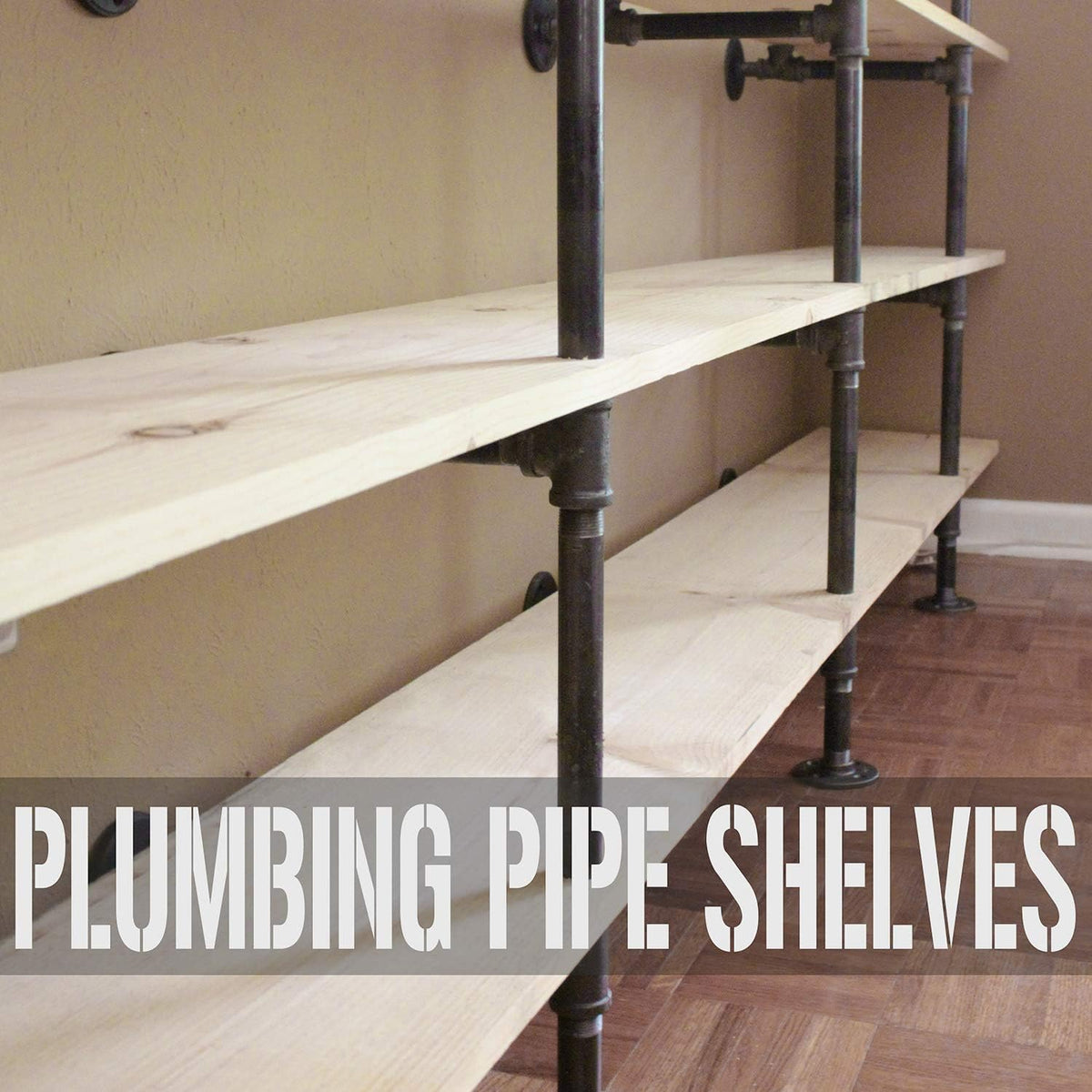 3/4" x 4" Black Painted Iron Pipe, Home TZH 10 Pack Threaded Black Paint Finish Metal Pipe Nipple for DIY Project/Furniture/Shelving Decoration(10, 4")
