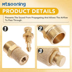 10PCS 1/2" Pneumatic Muffler Filter,Brass Flow Control Silencer