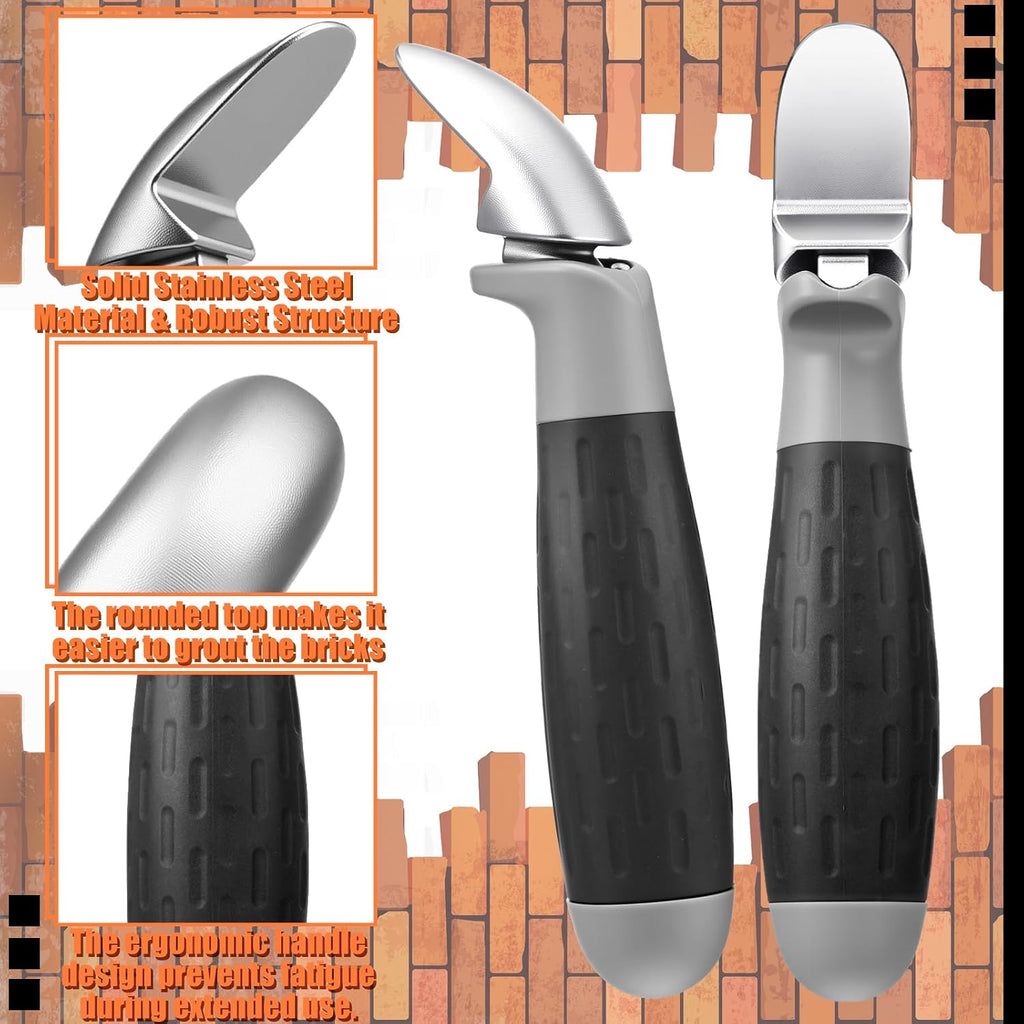 Brick Jointer Tuck Pointing Tool Stainless Steel Masonry Mortar Tool for Cement Pointing Brick Caulking Trowel