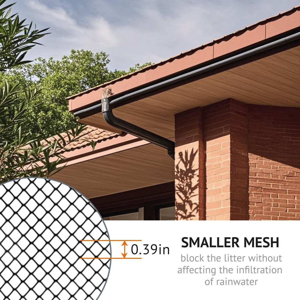 Jade.M.Lua 5 Inch ×100 Ft Gutter Guard Mesh Roll, Leaf Filter with Installation Screws