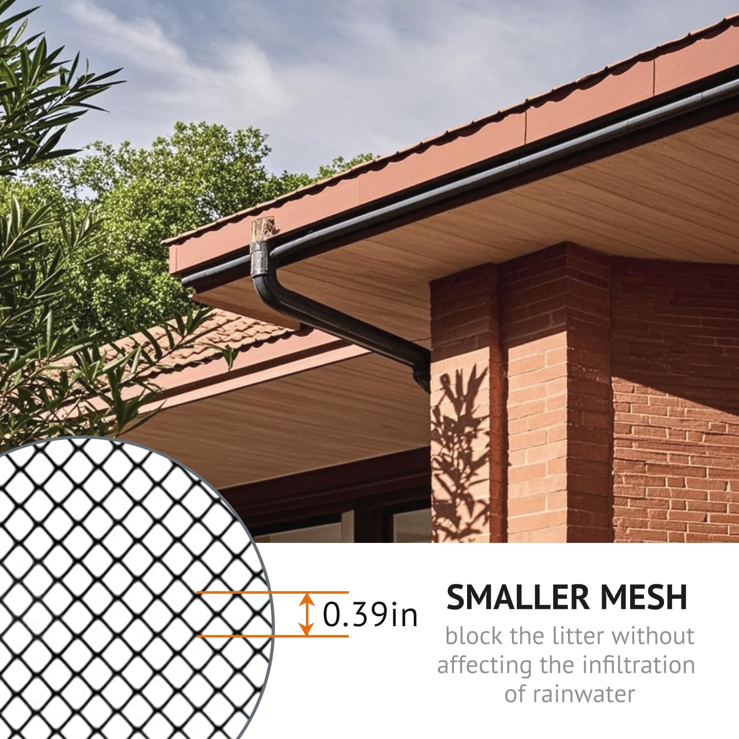 Jade.M.Lua 5 Inch ×100 Ft Gutter Guard Mesh Roll, Leaf Filter with Installation Screws