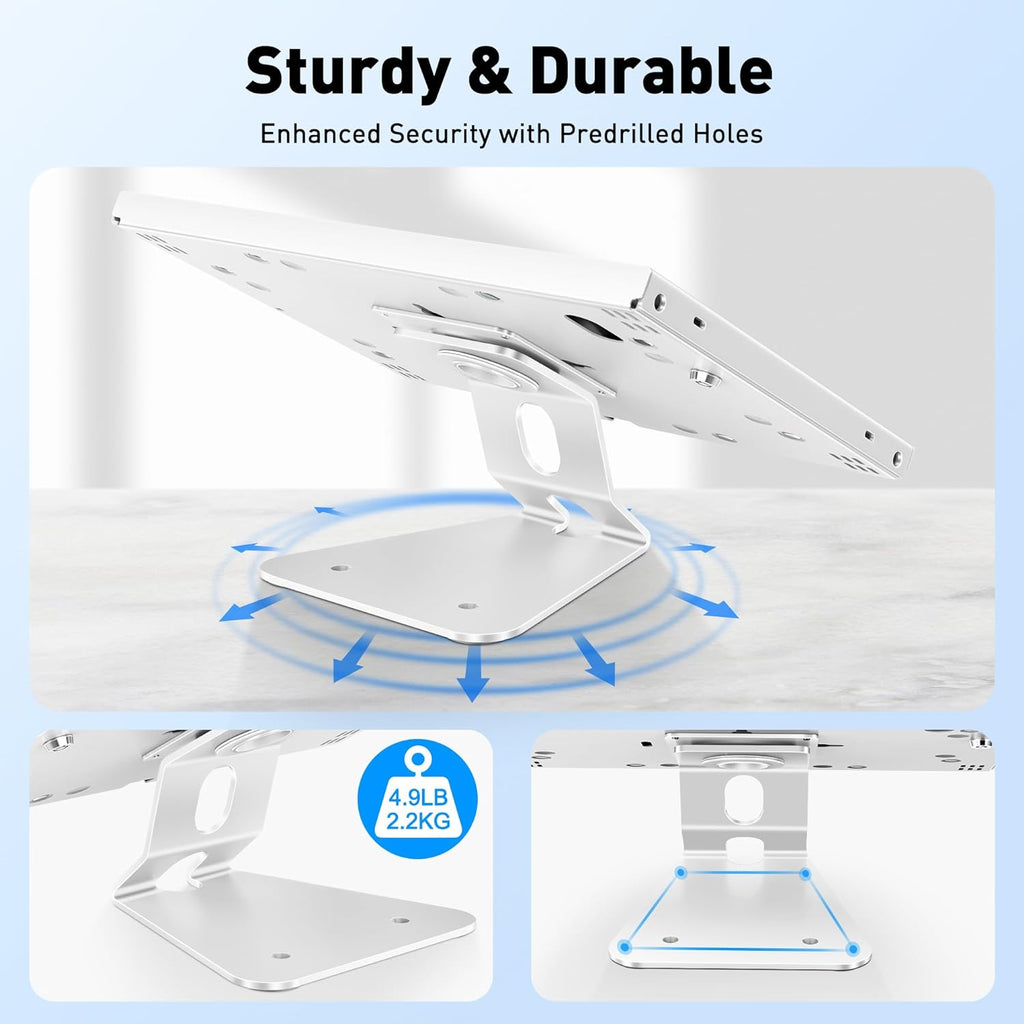 Anti-Theft Tablet Stand – iPad Locking & Security Stand, Countertop & Wall Mount POS Stand, 360° Swivel Kiosk Stand