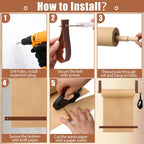 11.8" Kraft Wall Mounted Butcher Paper Roll Holder Dispenser