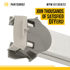 Dishwasher Dishrack Slide Rail Track for KitchenAid KUDS30CXWH4