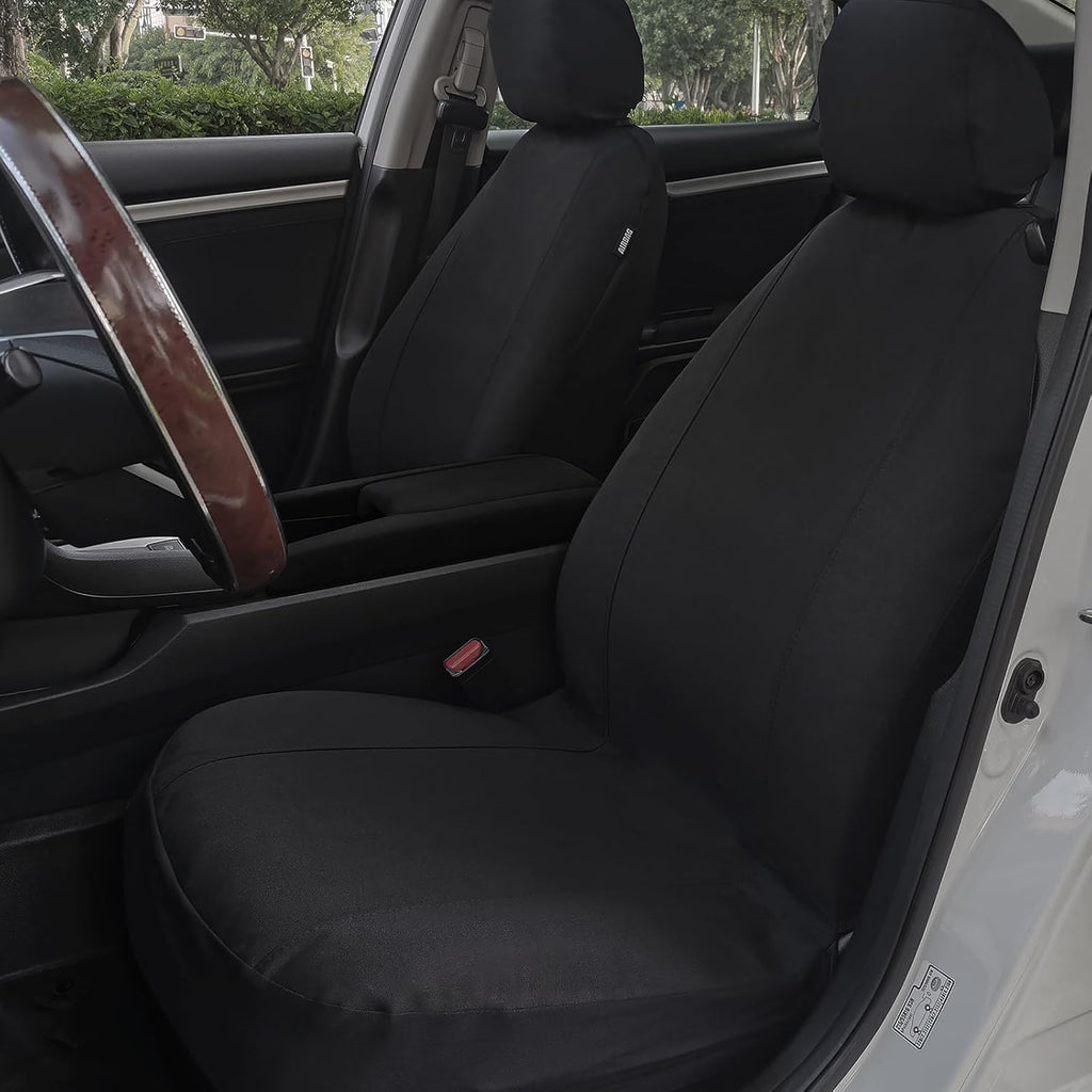 Car Seat Covers, Canvas Seat Protectors for Two Front Seats, Universal Fits Sedan Cars, SUVs, Trucks, and Mini Vans