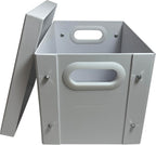 7" Vinyl Record Storage Box - White 45 RPM Case for Singles - Durable DJ Organizer Holder with Secure Lid - Stackable