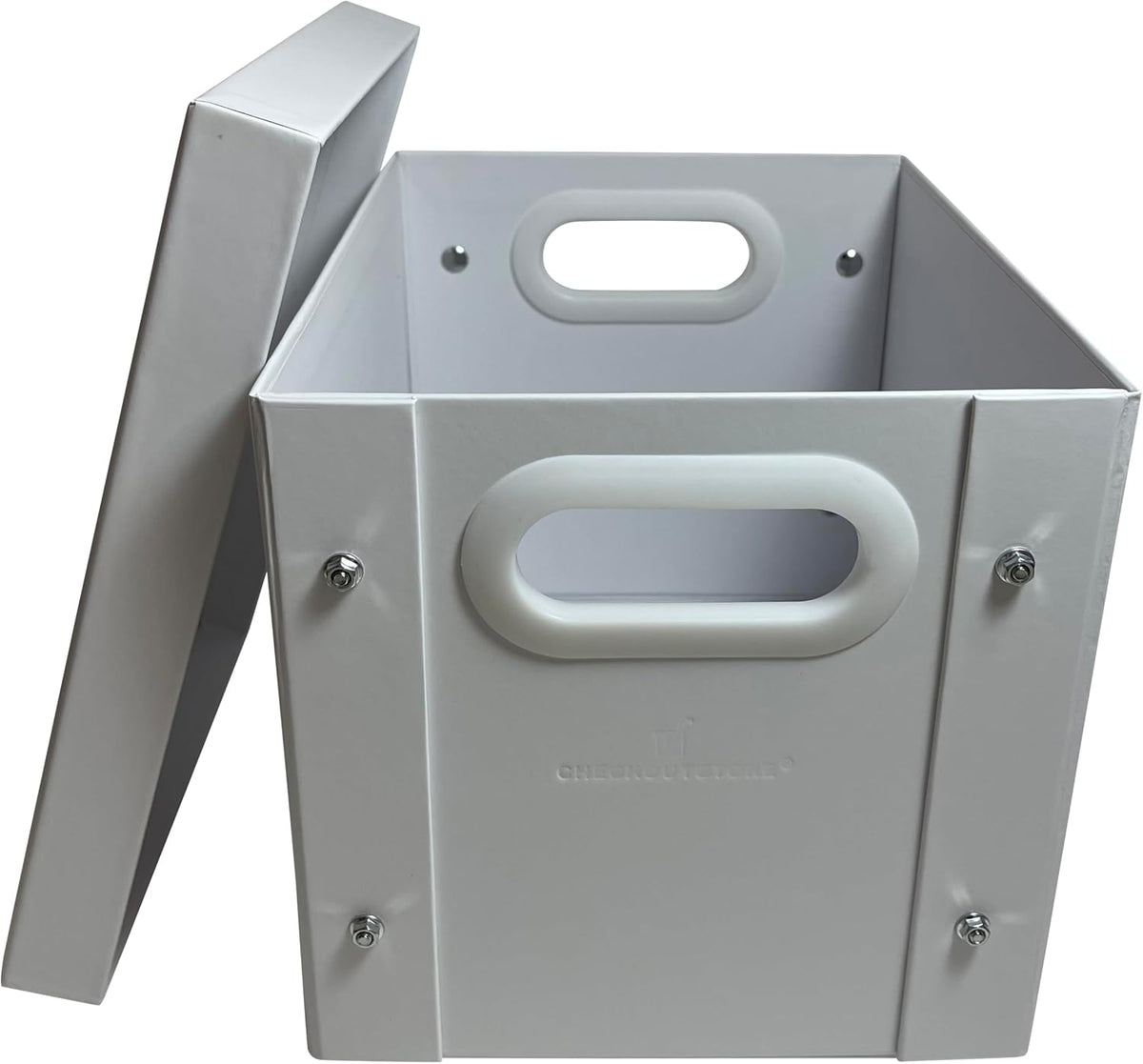 7" Vinyl Record Storage Box - White 45 RPM Case for Singles - Durable DJ Organizer Holder with Secure Lid - Stackable