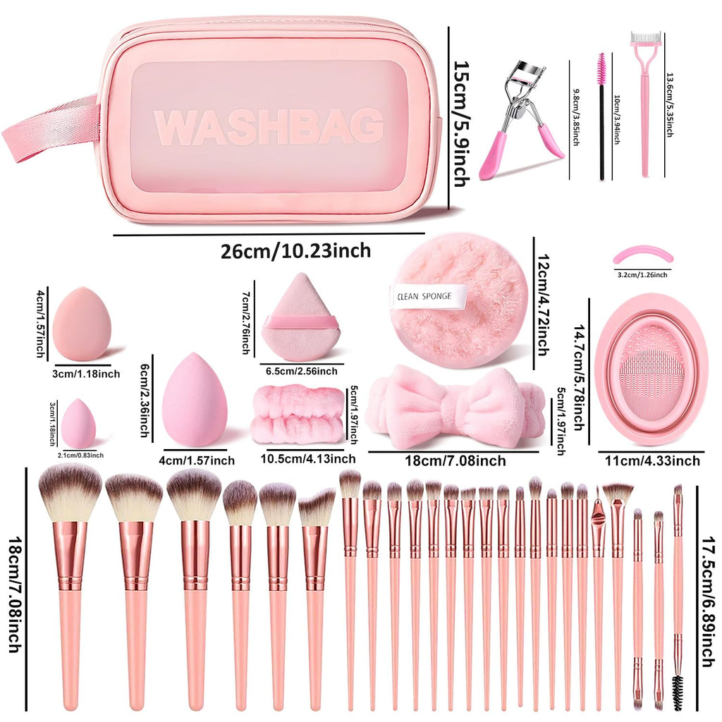 70Pcs Pink Makeup Brushes Set Professional Makeup Kit Multi-functional Makeup Tool Set with Case Facial Makeup