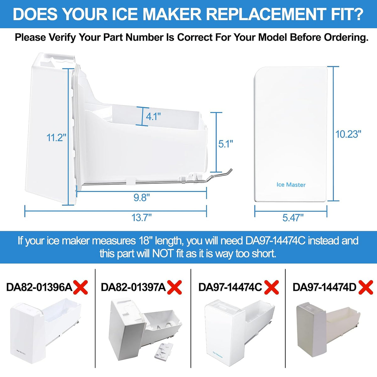 Upgraded RF23HCEDBSR RF23J9011SR RF24FSEDBSR RF22KREDBSR Ice Maker Ice Tray Compatible with Samsung Ice Maker Replacement DA97-14504C DA97-14504A Ice Container Samsung Ice Bucket Replacement Ice Bin