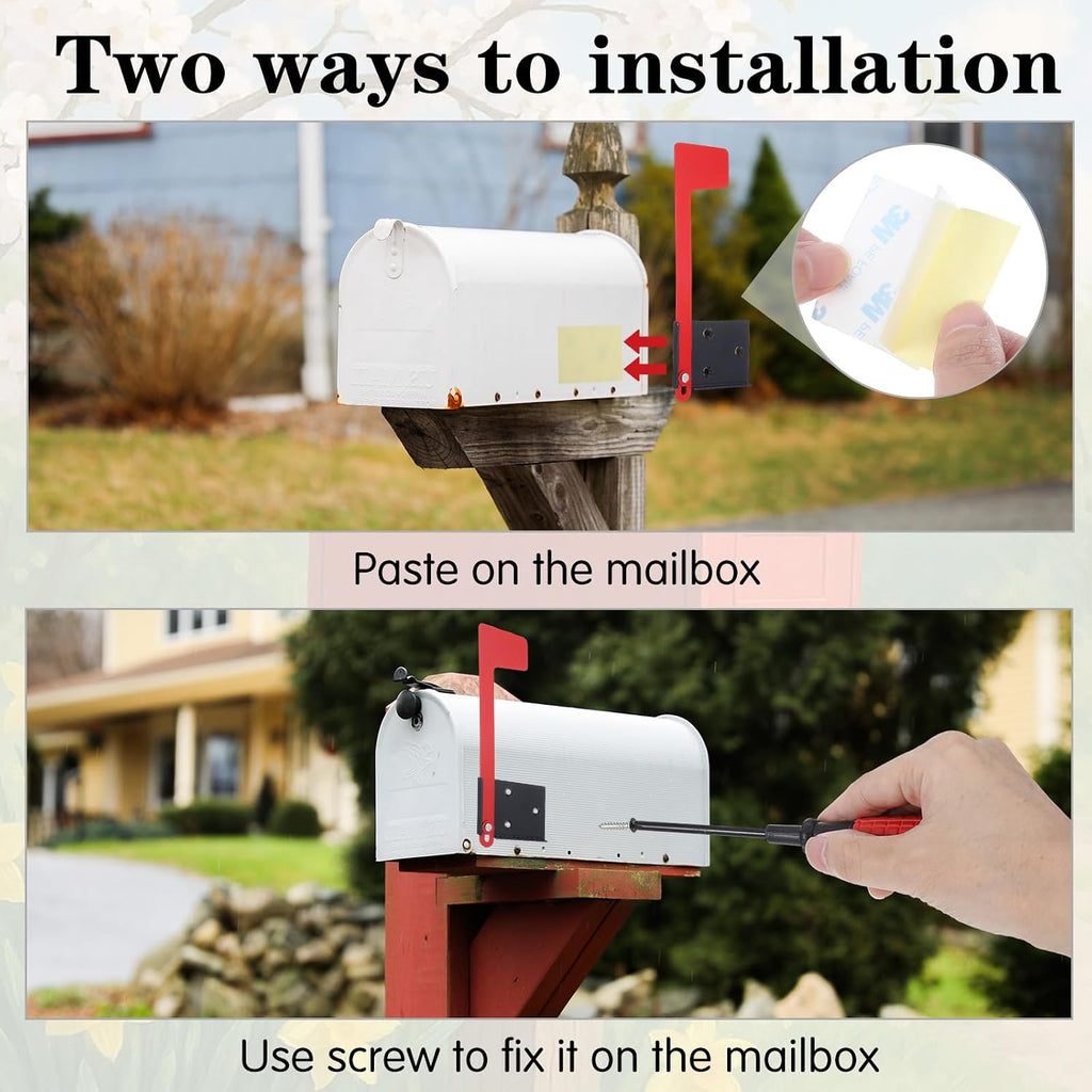 Mailbox Flag Replacement Kit, Galvanized Steel Mailbox Replacement Flag Kit, Tool Free Installation, Professional