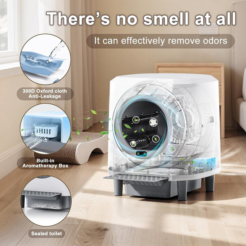 Automatic Litter Box, Self Cleaning Litter Box, Odor Control, 90L Capacity