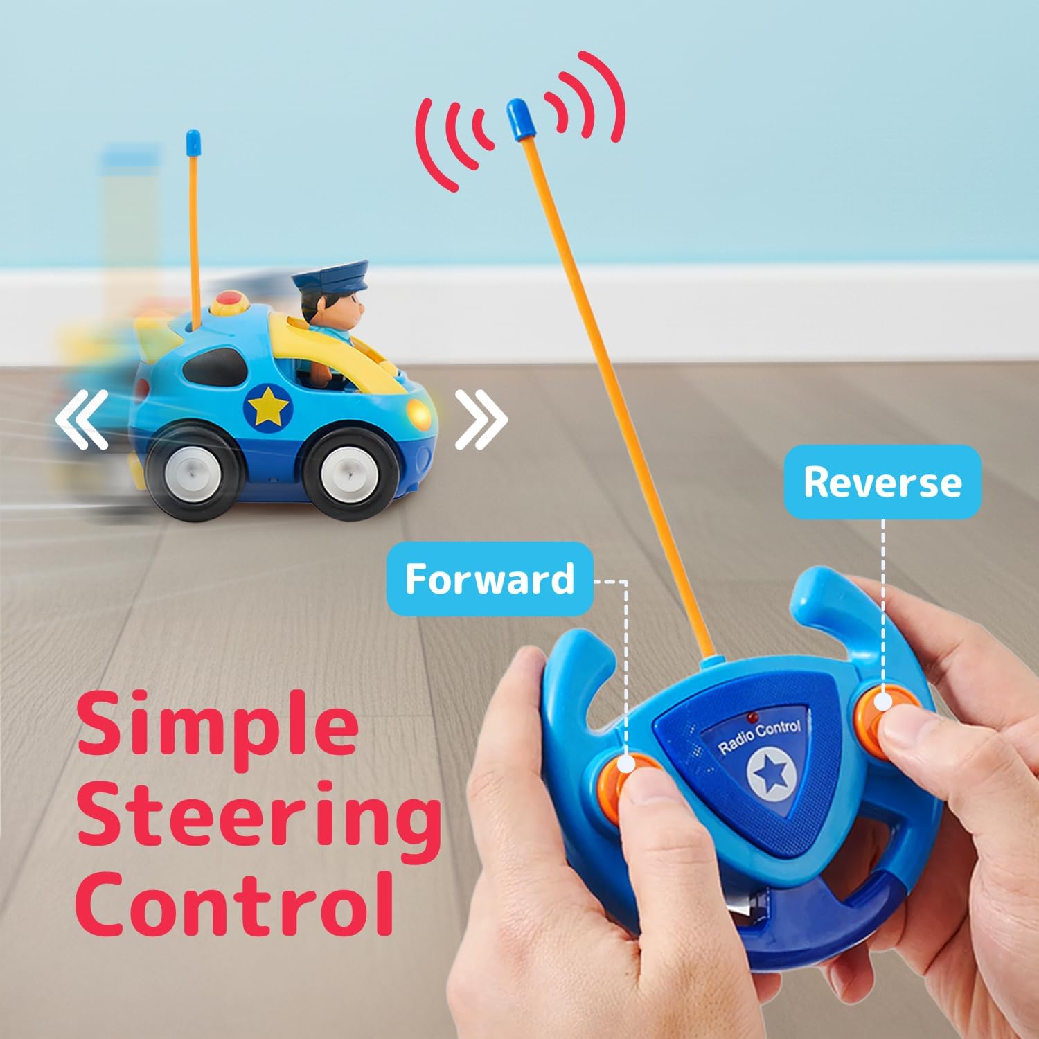 Remote Control Car for Toddlers (Police/Race Car)