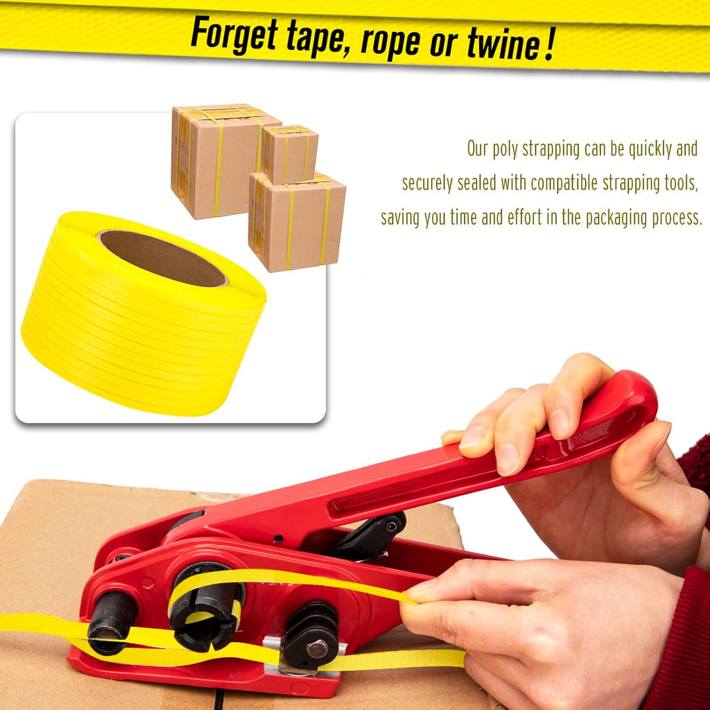 Poly Strapping, Packaging Banding Strap, Pallet Strapping Roll 3280' Length - Polypropylene Strapping 1/2" Width