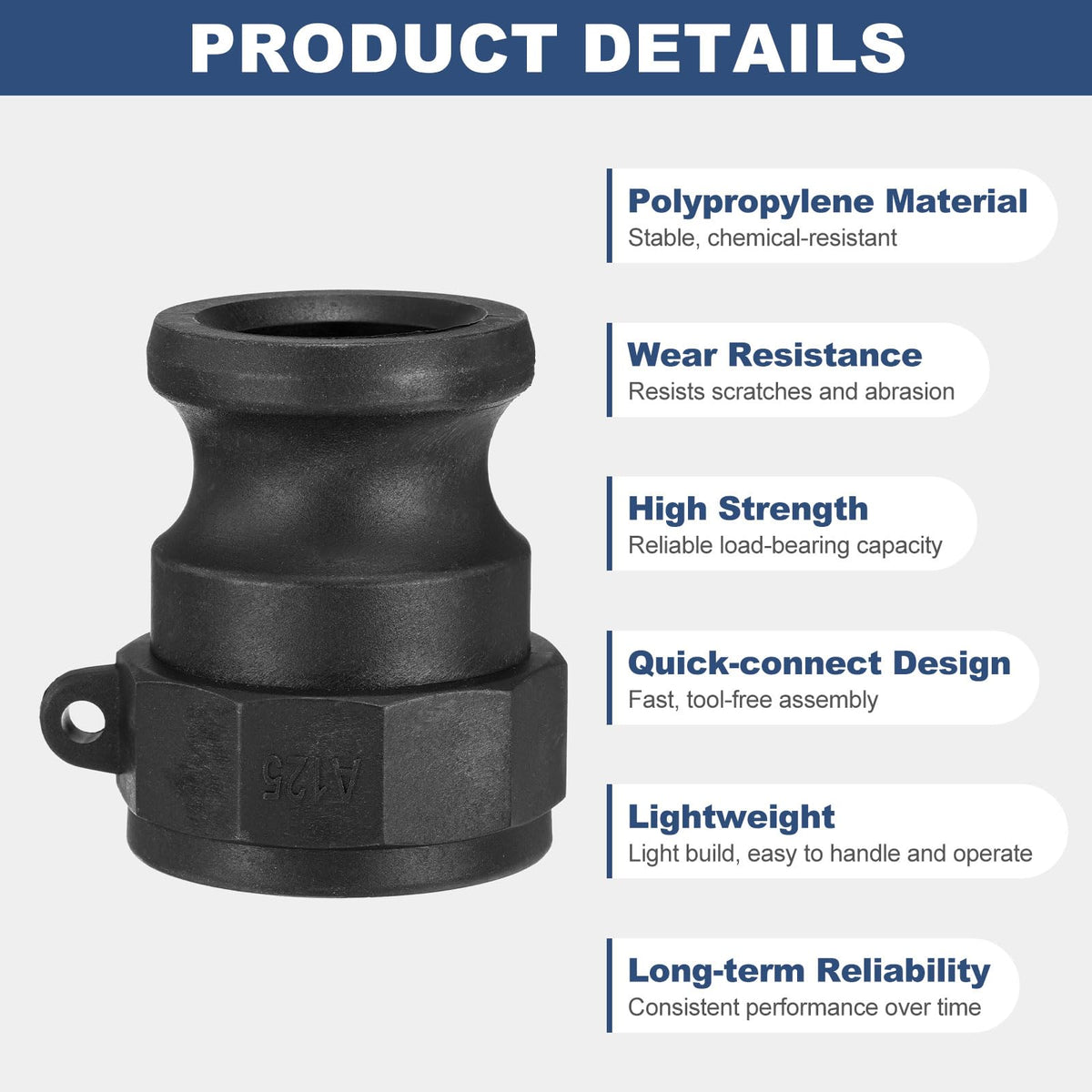 Kozelo Poly Type A 1-1/4" x 1-1/4" Female NPT Cam Lock Hose Fitting