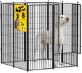 Dog Playpen 42 inch 8 Panels for Indoor & Outdoor Use – Heavy-Duty Metal Pet Fence with Ground Stakes, Rounded Ball