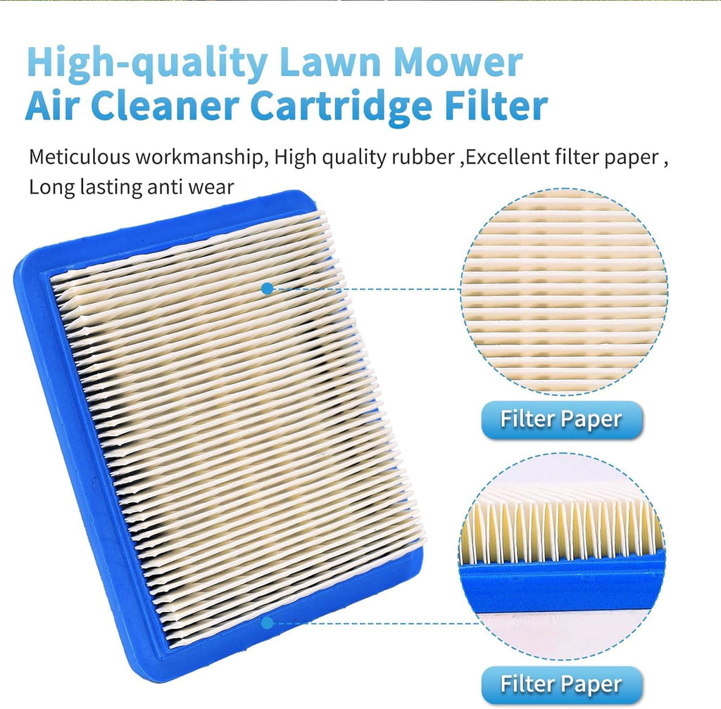 2 Pack 491588s Lawn Mower Air Filter with Spark Plug,Replacement for Briggs and Stratton 491588 399959, Toro 20332 Craftsman 33644 Push Lawn Mower