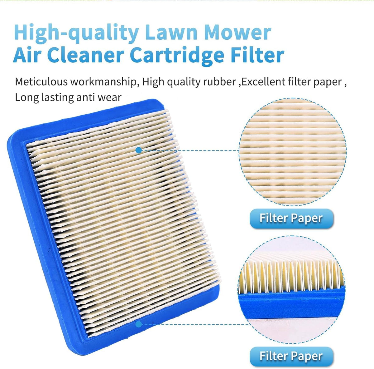 2 Pack 491588s Lawn Mower Air Filter with Spark Plug,Replacement for Briggs and Stratton 491588 399959, Toro 20332 Craftsman 33644 Push Lawn Mower