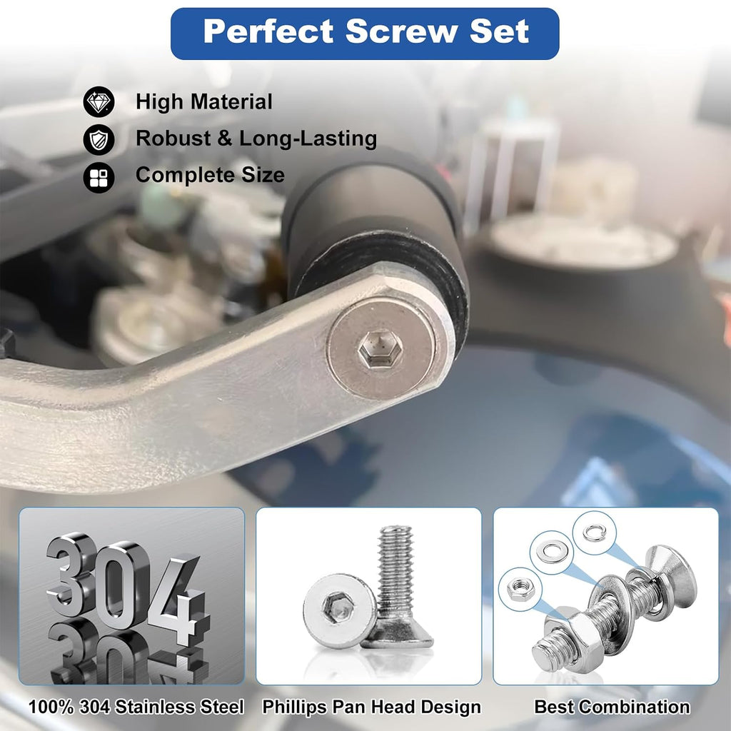 640Pcs Metric M3 Flat Head Hex Socket Cap Screws Assortment Kit, M3x 6/8/10/12/16/20/25/30 Internal Hex Drive Allen Bolts Nuts and Washers Set, 304 Stainless Steel, Fully Threaded, Pitch: 0.5mm
