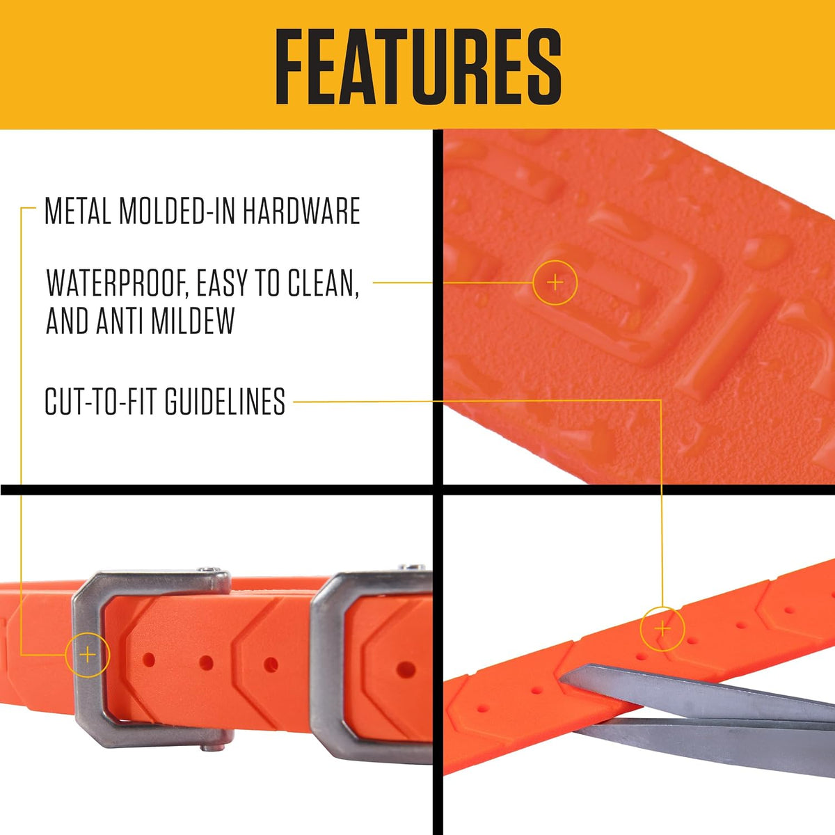 Waterproof Dog Collar Hunter Orange