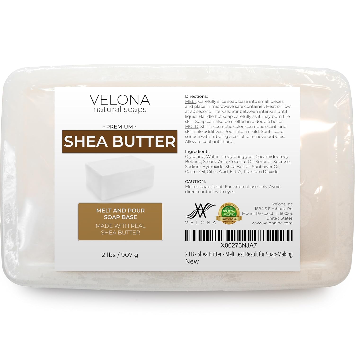 2 lb - Shea Butter Soap Base, Melt & Pour, SLS/SLES Free