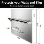 Range Backsplash – 36"x30" Stainless Steel Backsplash with Storage Shelf & Magnetic Knife Holder, Stove Backsplash for Kitchen Wall Protection, Pre-Drilled Holes for Easy Installation & Easy Clean