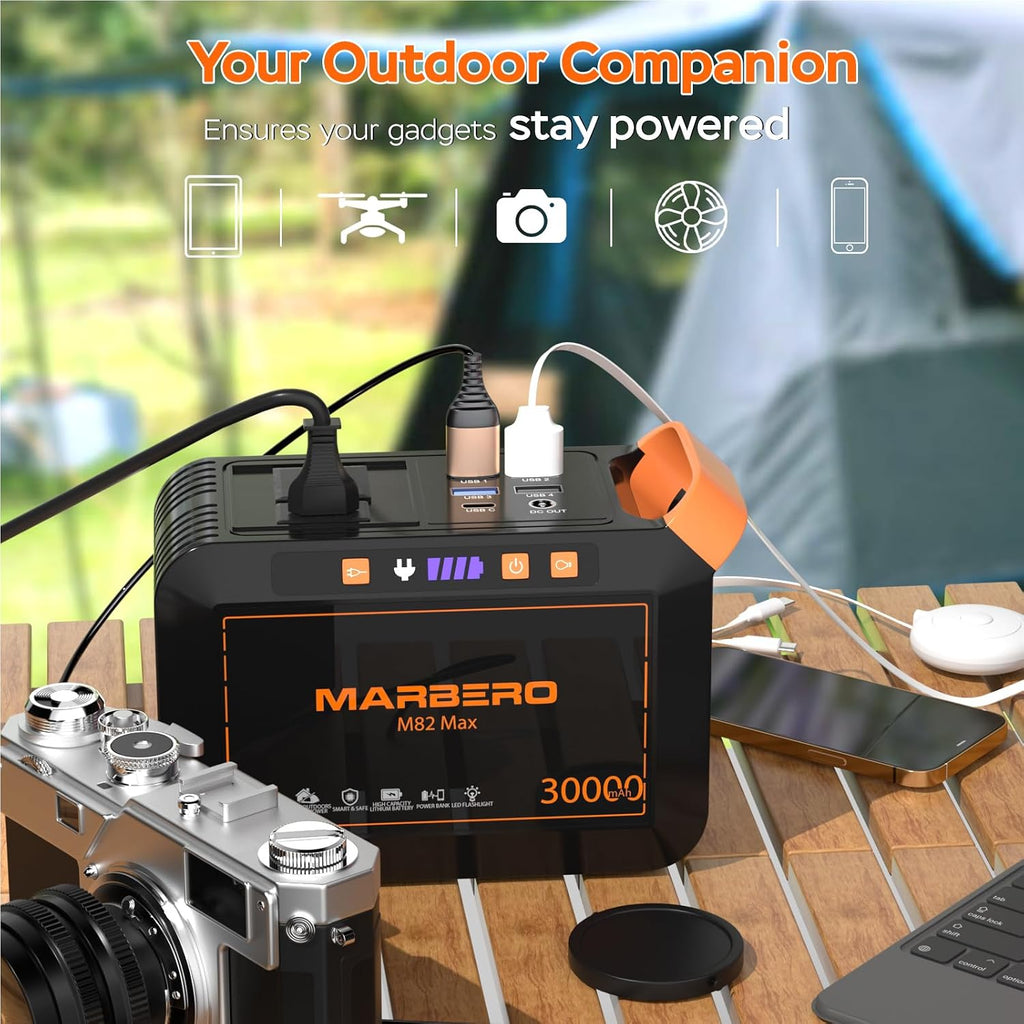 111Wh Solar Generator with Panels Included Solar Panel Kit 30W | Solar Powered Generator 120W Surge Portable Power