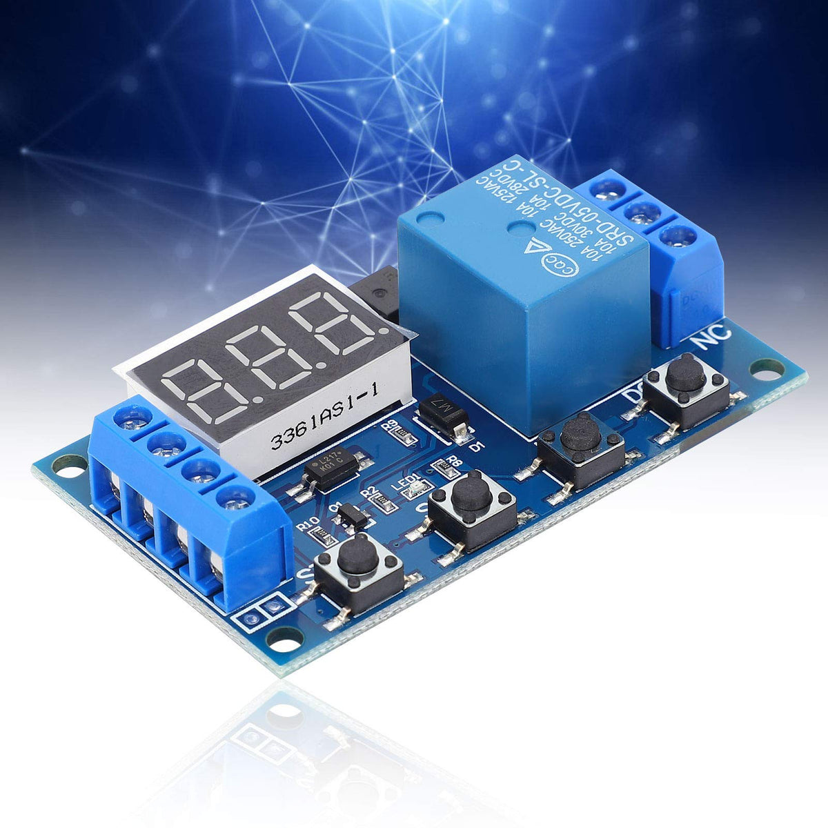 Fafeicy Relay Module, JZ-801, Delay Cycle Timing Circuit Switch, LCD Display, Micro USB Power Supply, 6-30V, Programmable Smart Home Controller