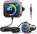 Bluetooth 6.0 Car Adapter FM & AUX HiFi Bass 96W Fast Charging | PD 60W & 2*QC 18W, Air Vent Installation for Safe