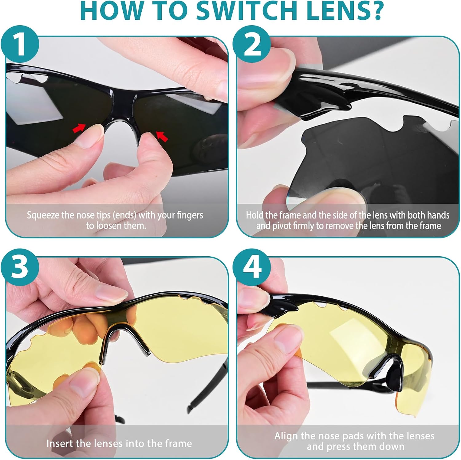 Shooting Glasses with 5 Interchangeable Lenses and Carrying Case Anti Fog Hunting Safety Glasses for Men Women