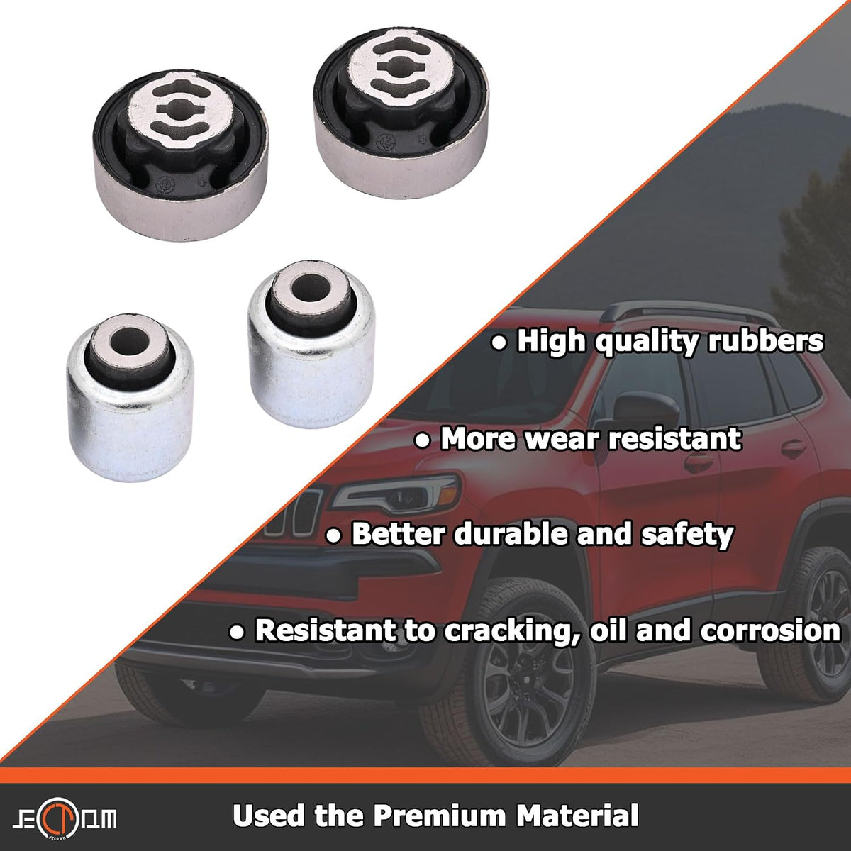 Front Lower Control Arm Bushing Kit Compatible with Dodge Dart 200 200C 2013-2018 for Jeep Cherokee 2014-2018 Replace for 53338845 53338846 68223716AB 4668993AC