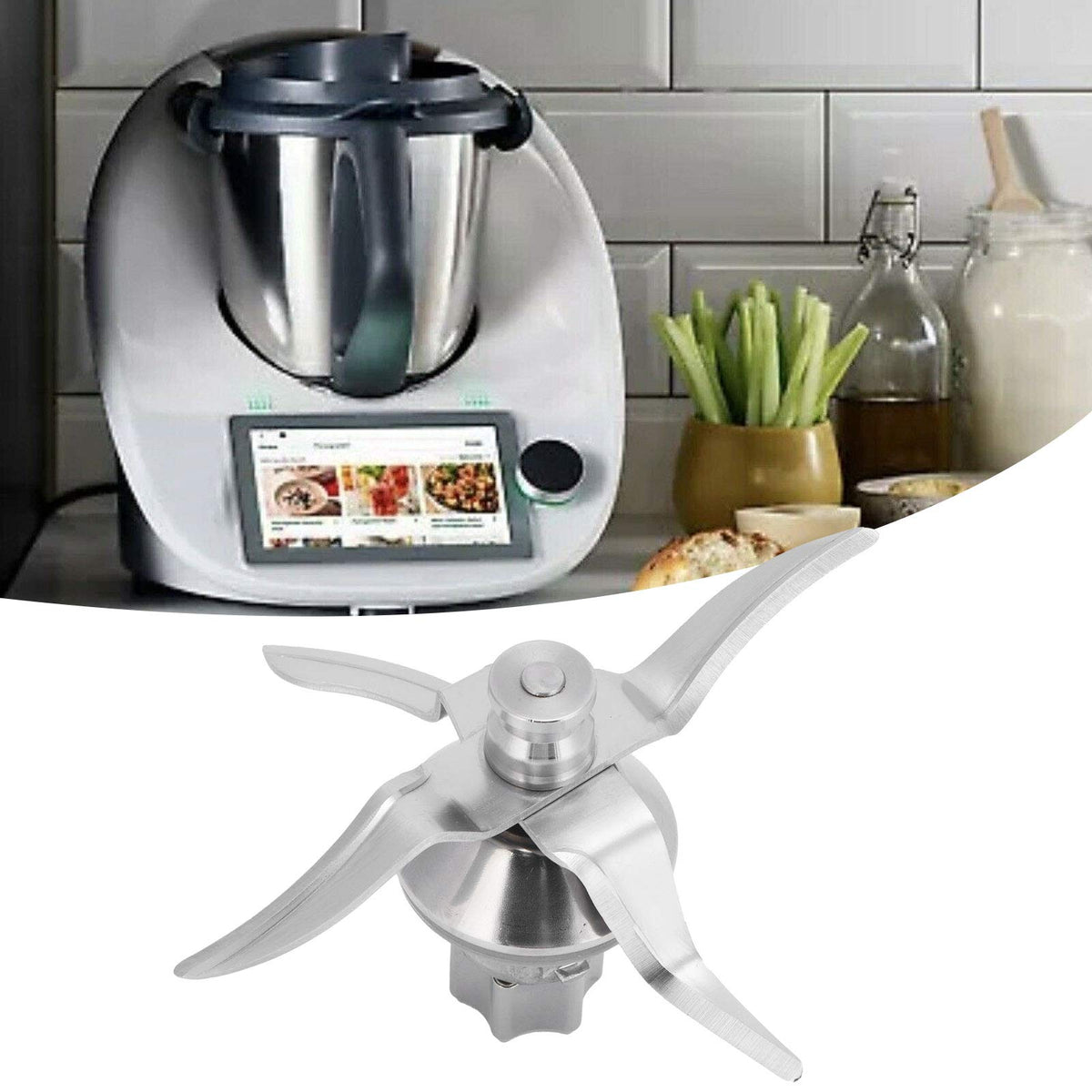 Nunafey Blender Blade Replacement, Blender Blade, High Hardness Thermomix TM6 for Vorwerk