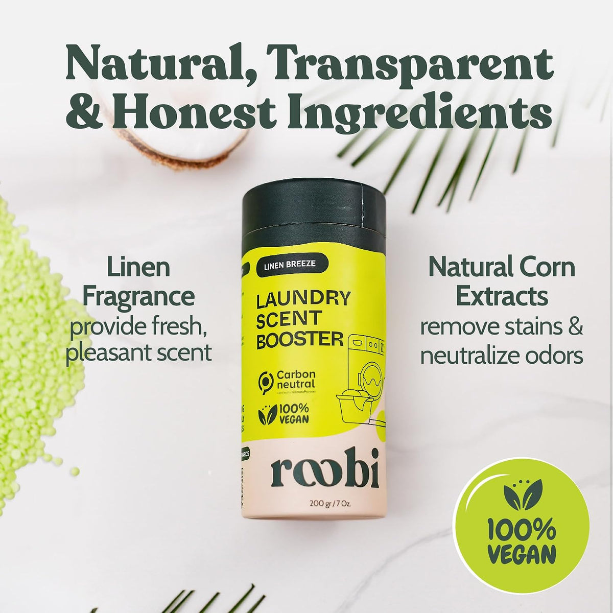 Sustainable Laundry Scent Booster Beads. Linen Breeze Fragrance