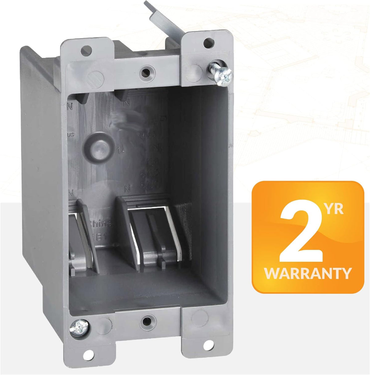 1-Gang PVC Old Work Electrical Outlet Box (1-pack) | 14 cu. in. Plastic Junction Box for Switches, GFCI, or Duplex