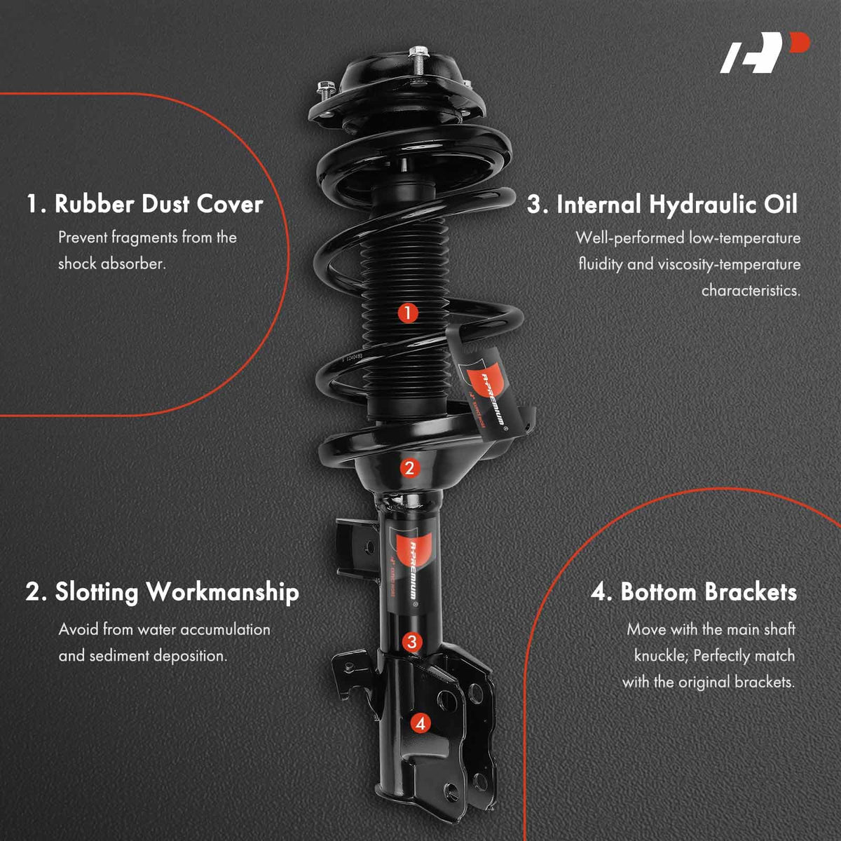 A-Premium Front Struts with Coil Spring Compatible with Subaru