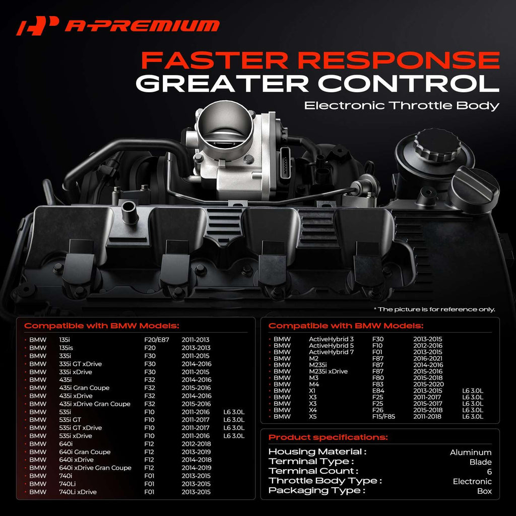 A-Premium Electronic Throttle Body Assembly Compatible with BMW