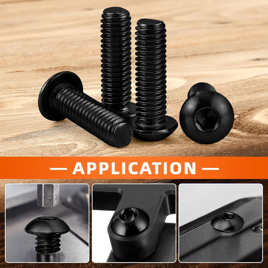 M5 x 8mm Button Head Hex Socket Cap Screws, 100 PCS