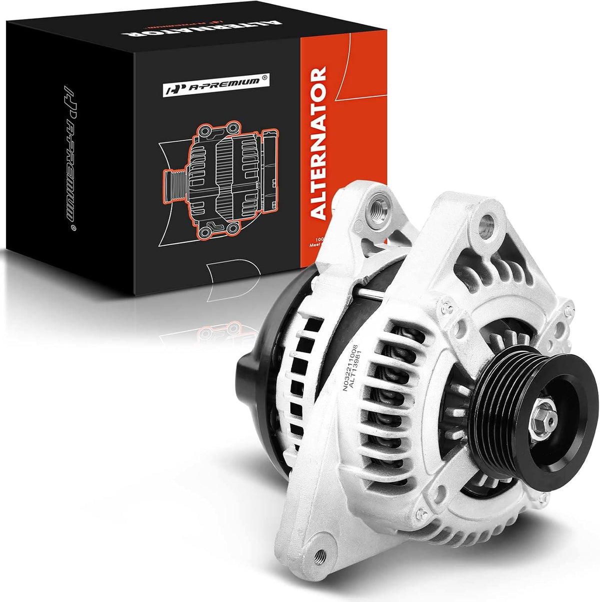 A-Premium Alternator, 12V 150A 6-Groove Pulley CW, Compatible with Toyota