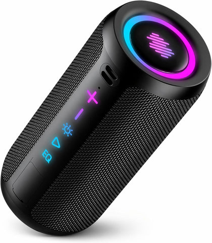 Portable Bluetooth Speaker, Powerful Sound Wireless Speaker: Boost Bass, Bluetooth 5.4, 24H Playtime, 8 RGB Modes