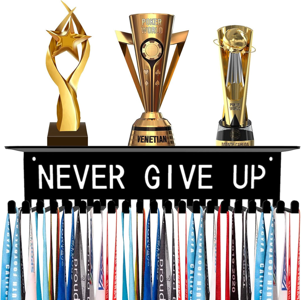 Medal Hanger Ribbon Holder Display Shelf Metal Trophy Rack Organizer Frame Awards Ribbon Cheer Gymnastics Soccer