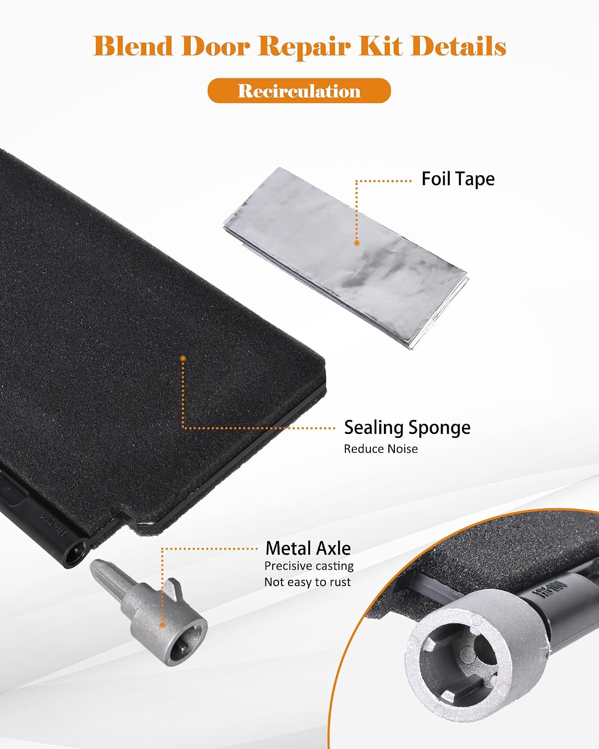 Heater HVAC Blend Door Recirculation Repair Kit 5073962AA Compatible with 2002-2010 Dodge Ram 1500 Ram 2500 Ram 3500 Ram 4500 Ram 5500 Replace# 68004226AA 68004226AB 902-325