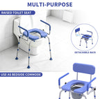 Drop Arm Bedside Commode Chair – Adjustable Height Commode Toilet