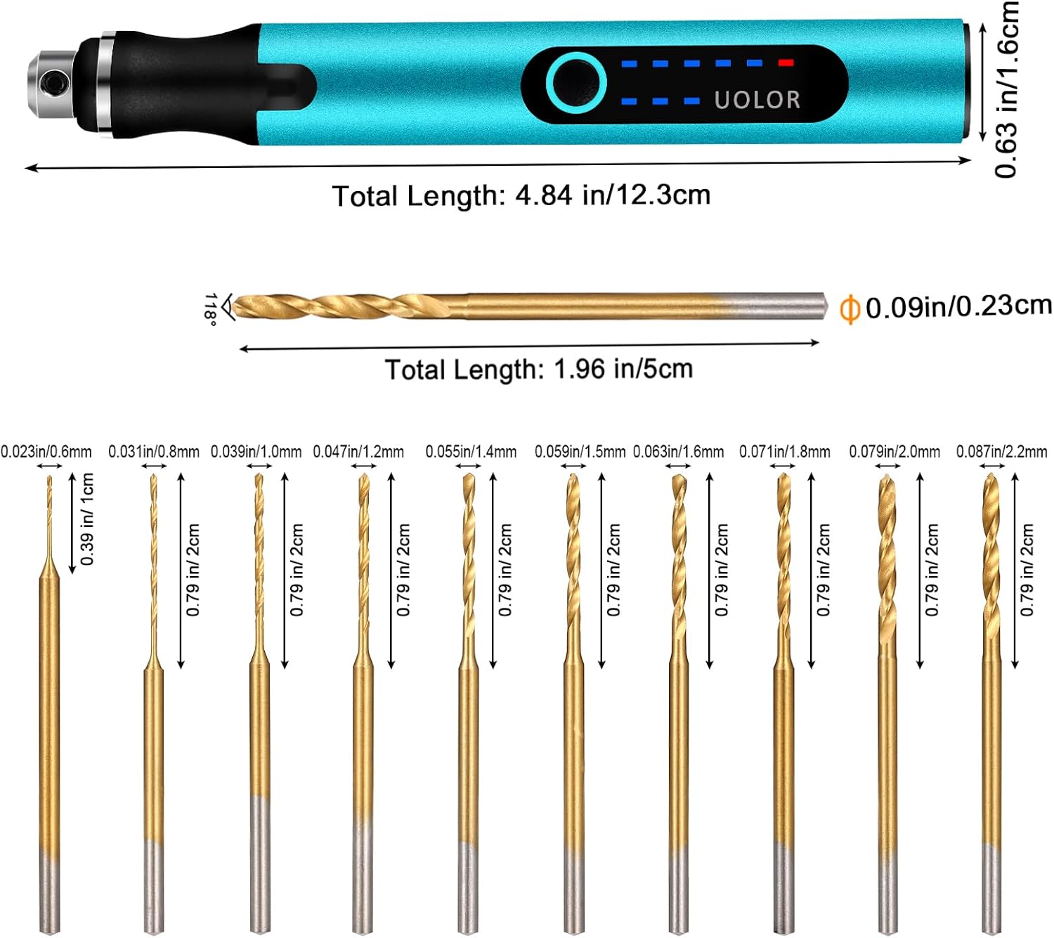 3-Speed Cordless Mini Drill Pen, Rechargeable DIY Electric Hand Drill with 10 Small Drill Bits, Micro Drill Set for