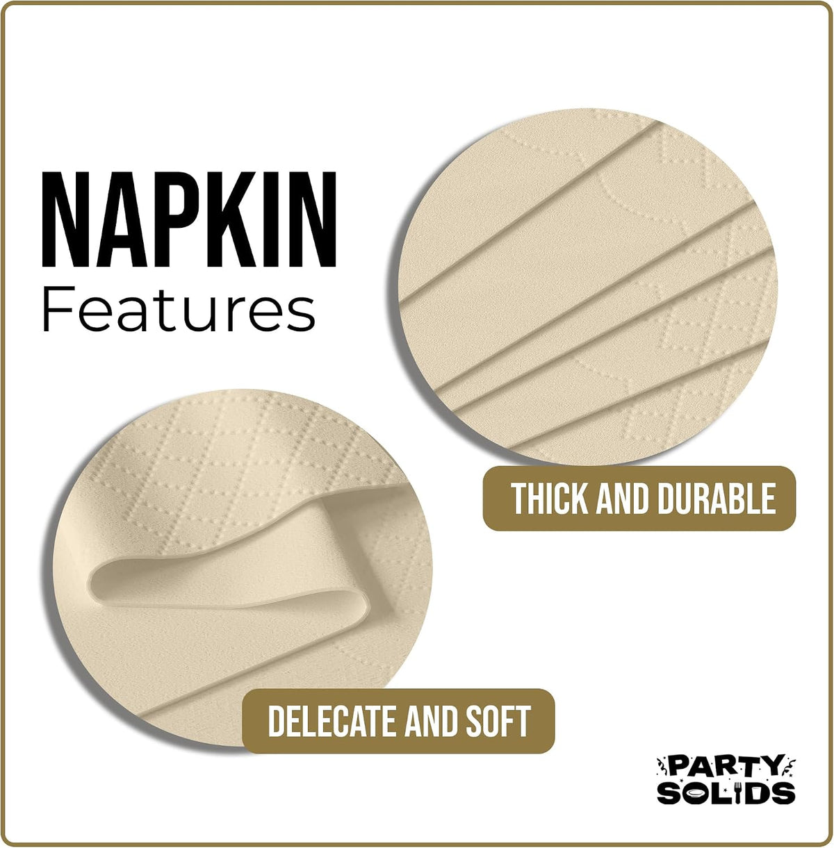 Ivory Dinner Napkins Disposable 8"x4" Paper Napkins 120 Pcs