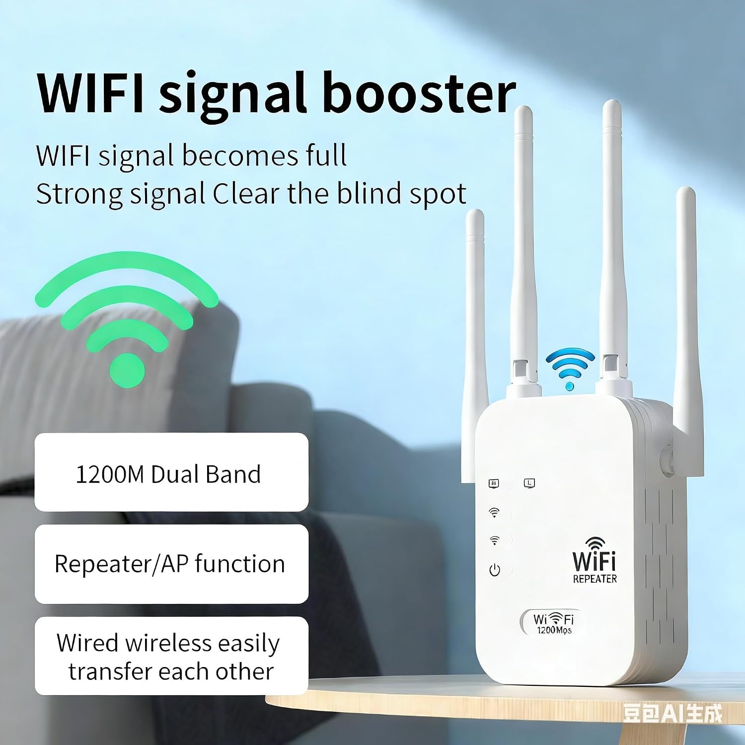 2026 WiFi Extenders Signal Booster for Home, 1200Mbps Dual-Band 5GHz 2.4GHz Signal Long Range Up to 10000 sq. ft & 50