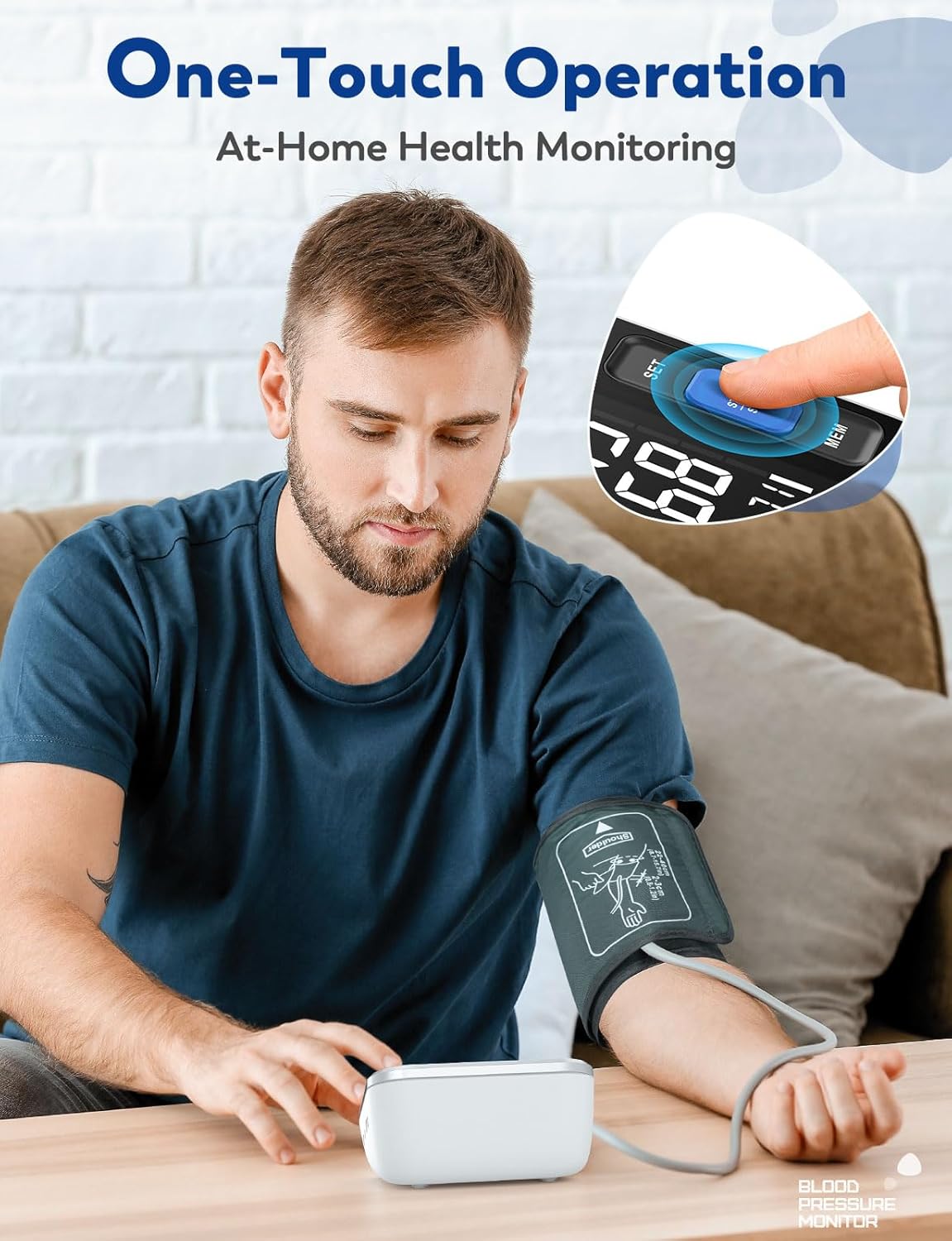 Blood Pressure Monitors for Home Use Upper Arm, Accurate Cuff 8.7”-15.7” Monitor with Large Backlight Display 2 Users
